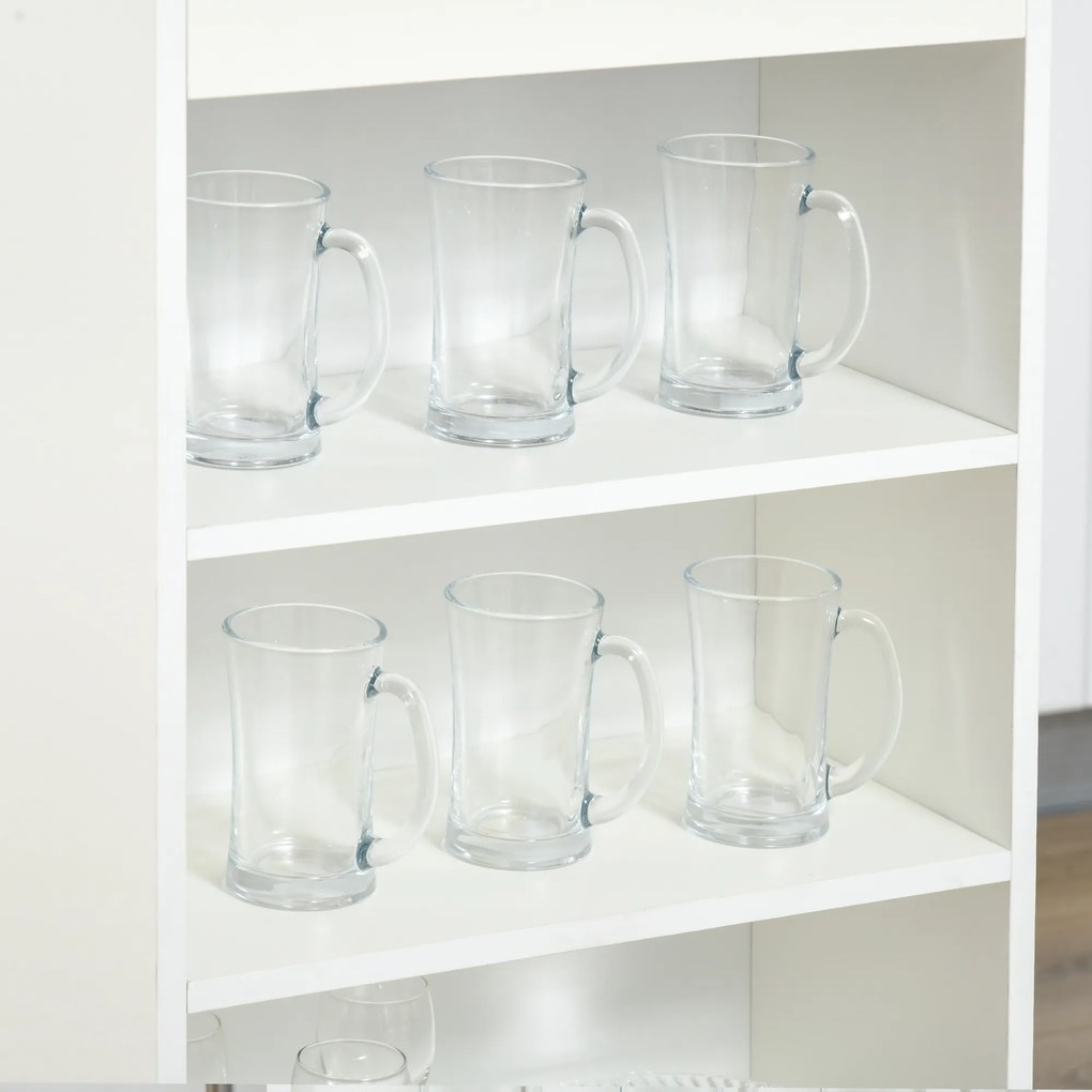 HOMCOM Masă de Bar Masă Înaltă Tip Bistró de Bucătărie cu Raft de 4 Nivele Stil Modern din Melamină pentru Dining Sufragerie 115x50x102,7 cm Alb și Gri | Aosom Romania