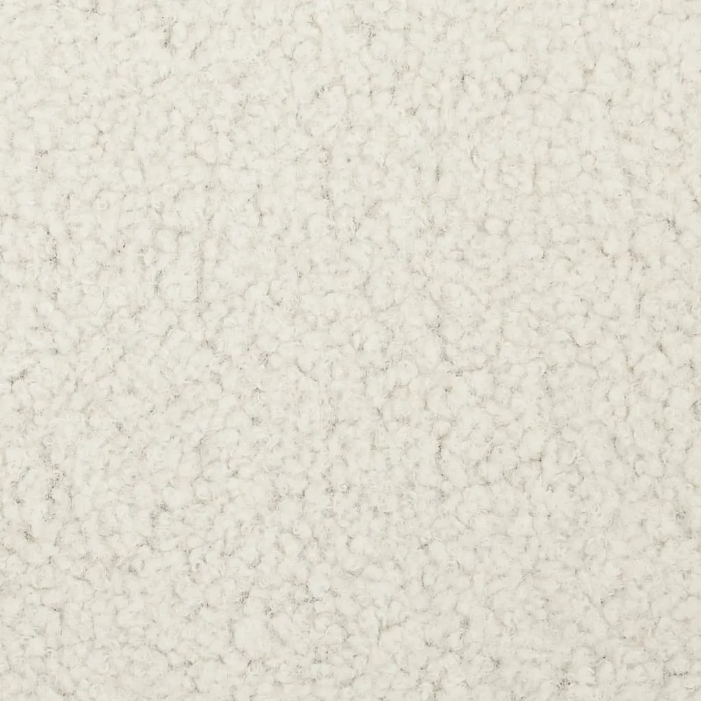 Taburet rotund, alb, lana 1, Alb, Fleece lana