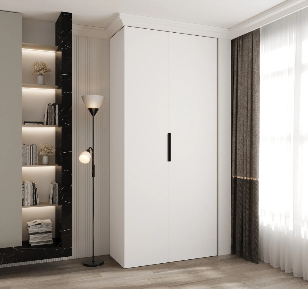 Dulap de haine 110 cm Carmela 40-4 (alb + Negru). 1126637