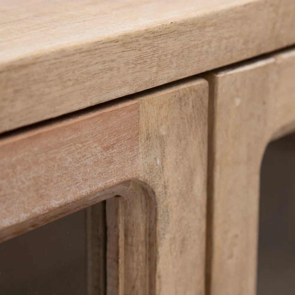 Vitrină în culoare naturală din lemn de mango 160x71 cm – Ixia