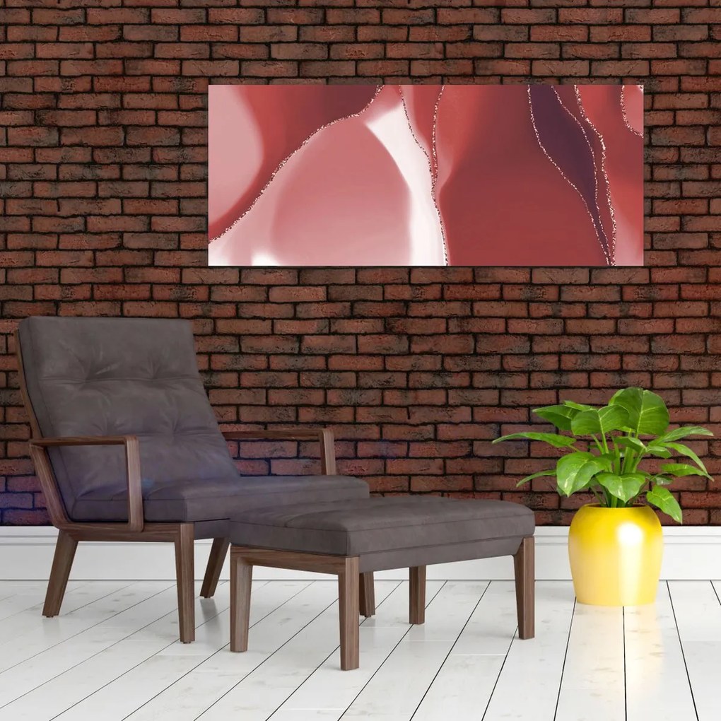 Tablou - Floare abstractă roșie N⁰3 (120x50 cm)
