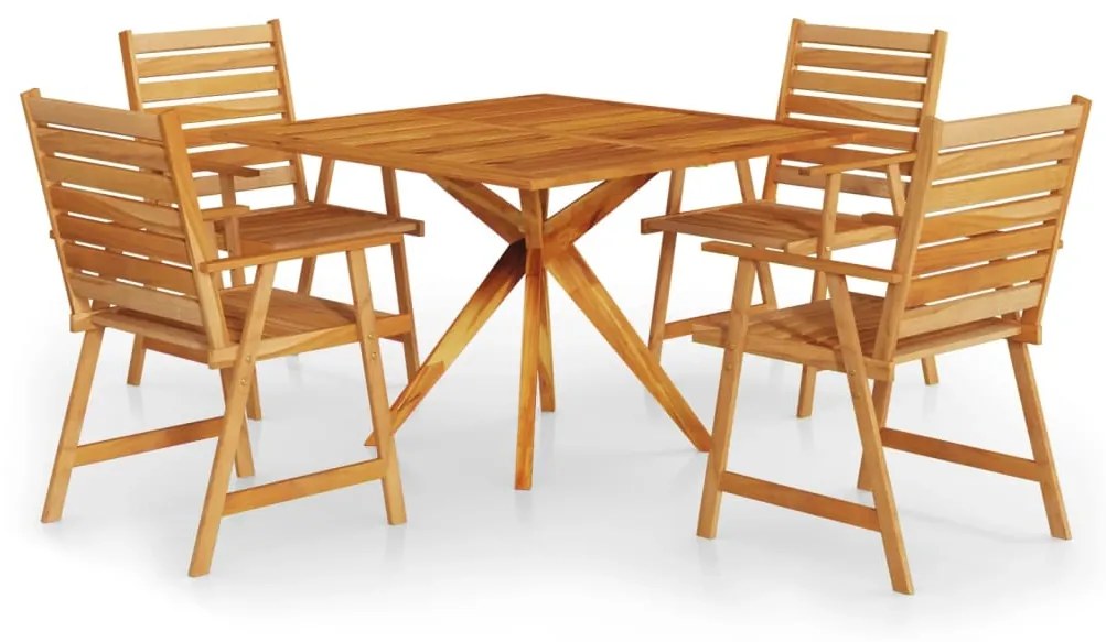 Set mobilier de gradina, 5 piese, lemn masiv de acacia 110 cm table length, 5