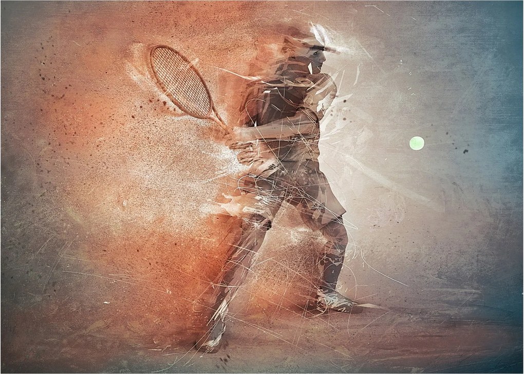 Tablou pe sticlă - Jucător de tenis (70x50 cm)