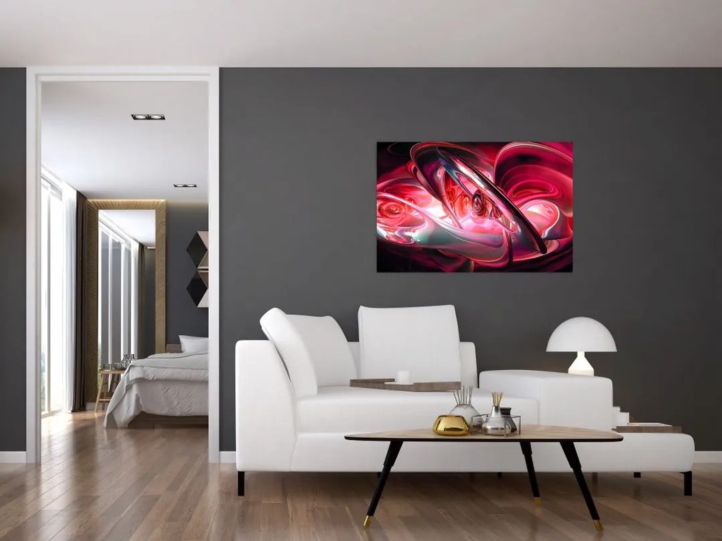 Tabloul fractalilor în roșu (90x60 cm)