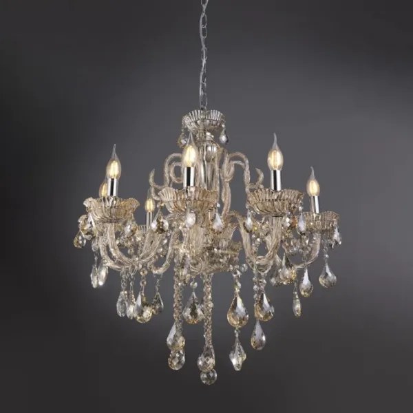 Lustră de cristal pe lanț Paul Neuhaus 3081-97 GRACIA 8xE14/40W/230V aurie