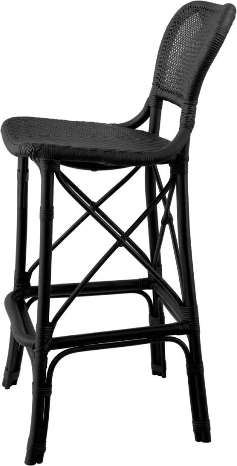 Scaun de bar din ratan design LUX, Colony negru