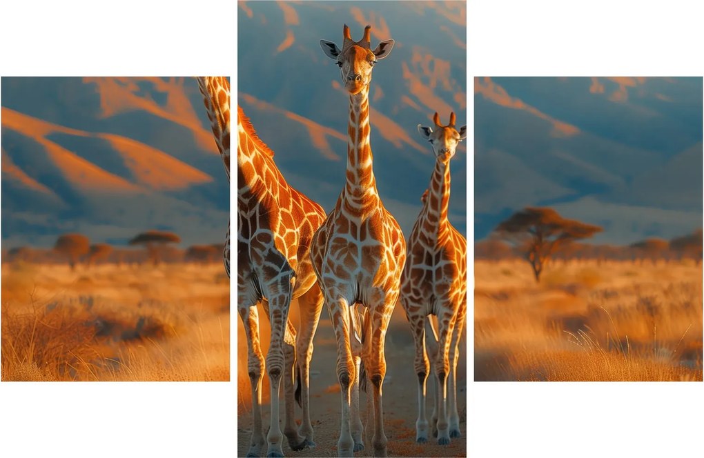 Tablou - Girafe pe pășune (90x60 cm)