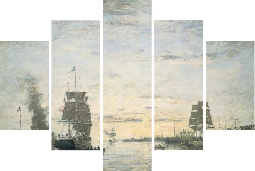 Tablou - Eugène Boudin, Entrance to the Harbor, Le Havre, reproducere (150x105 cm)