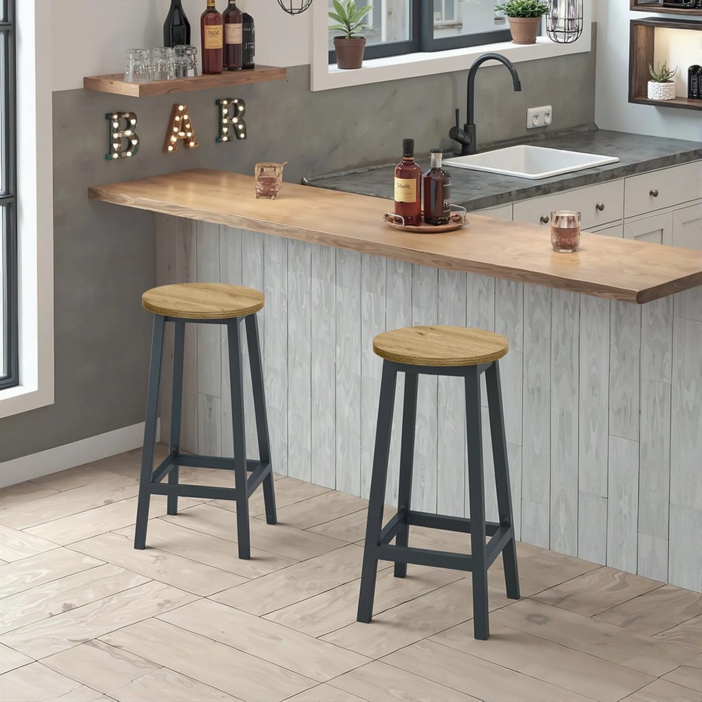 Scaun de bar TAYLOR ARTISAN cu picioare negre
