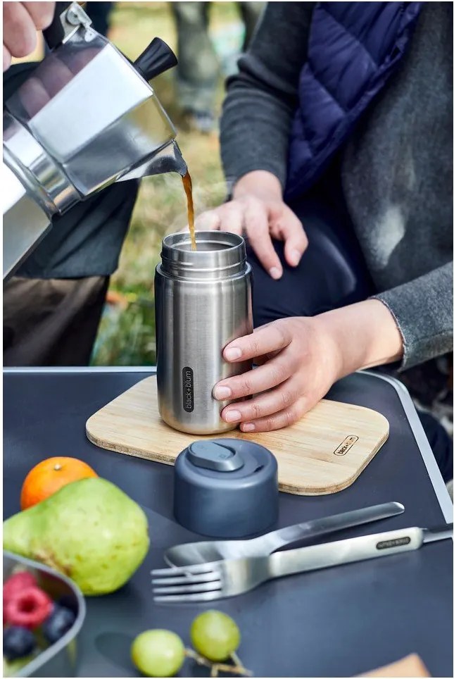 Cană termos argintie din oțel inoxidabil 340 ml – Black + Blum