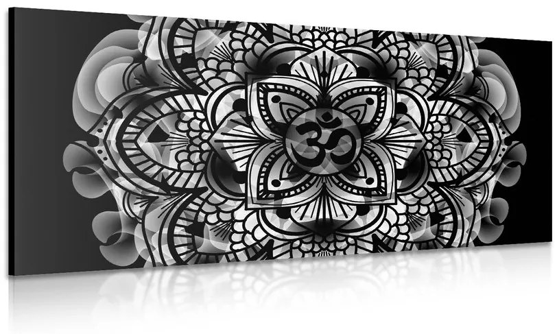 Tablou Mandala sănătății în design alb-negru