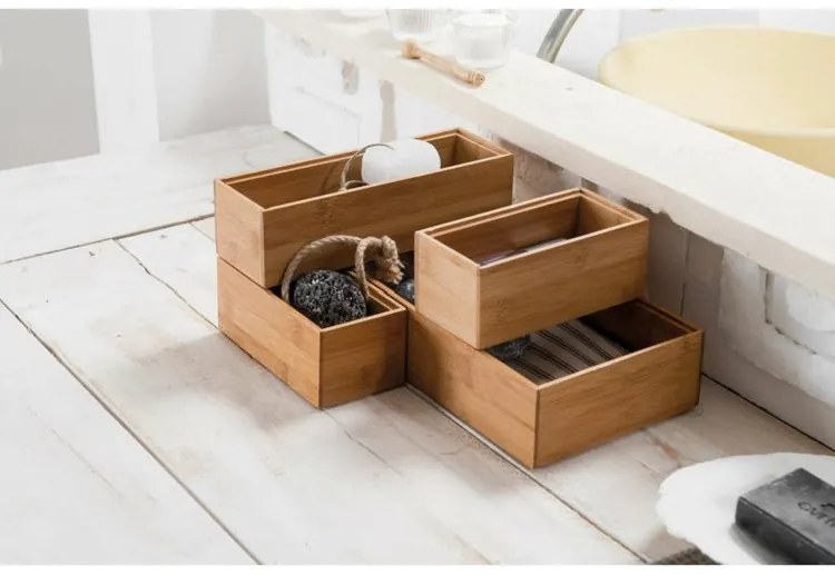 Organizator Compactor Bamboo Box, 30 x 7,5 x 6,35 cm, lemn natural