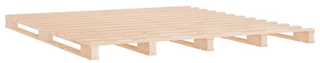 Cadru de pat Double 4FT6, 135x190 cm, lemn masiv de pin Maro, 135 x 190 cm