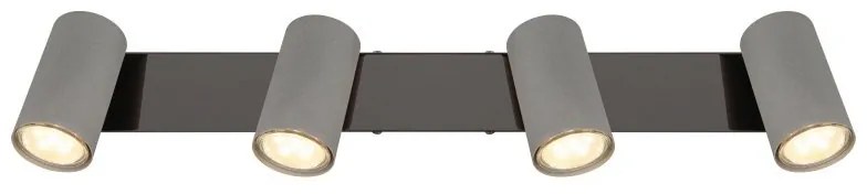 Plafoniera cu 4 spoturi directionabile metal negru gri ROBBY
