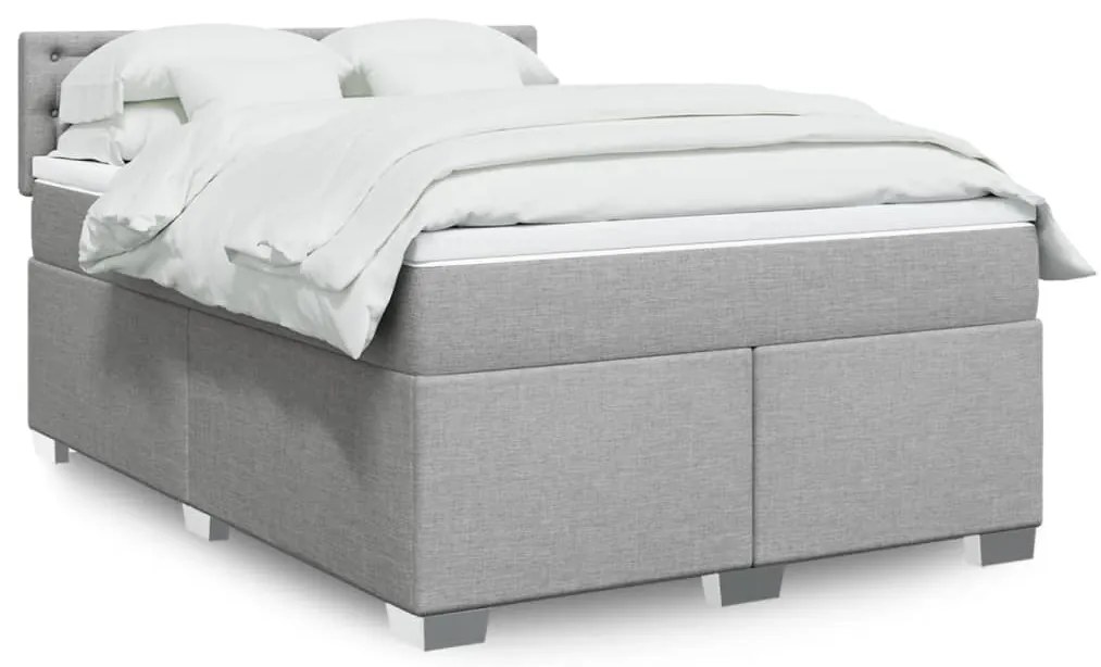 vidaXL Pat continental, gri deschis, 140x200 cm, material textil