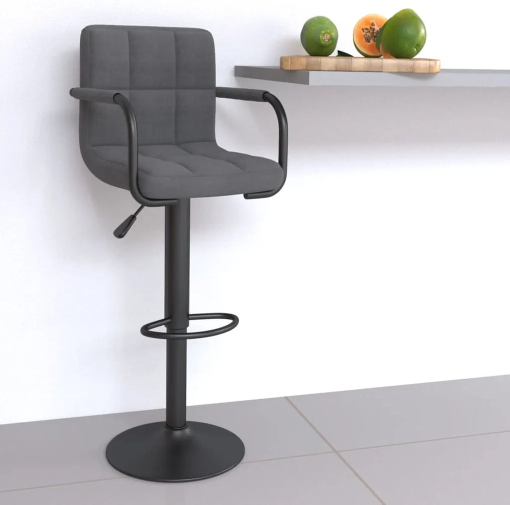 vidaXL Scaun de bar, gri deschis, material textil