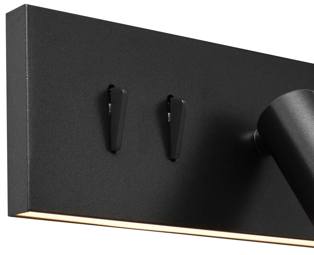 Lampă de perete modernă neagră reglabilă cu USB-C incl. LED - Modric