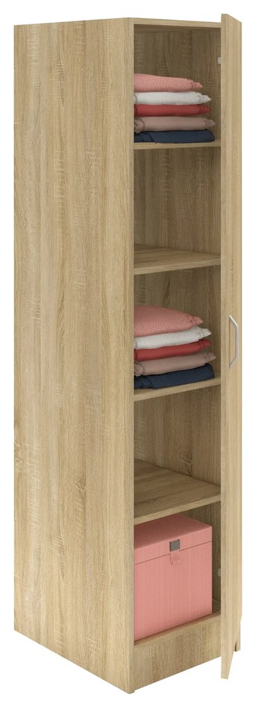 Dulap Remi, O Usa, cu polite, Stejar Sonoma, 40 x 51 x 170 cm