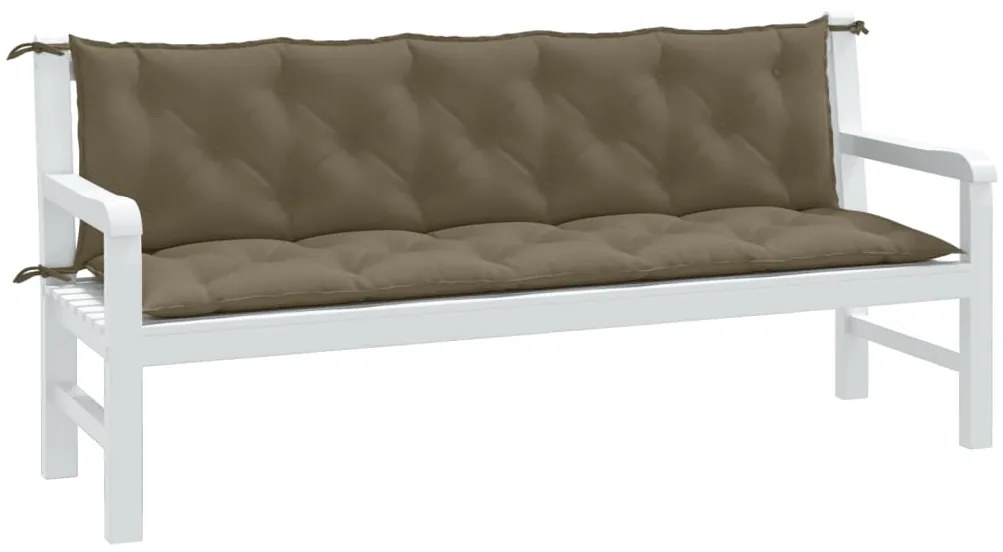 vidaXL Pernă bancă de grădină, 2 buc. melanj taupe, 180x50x7 cm textil