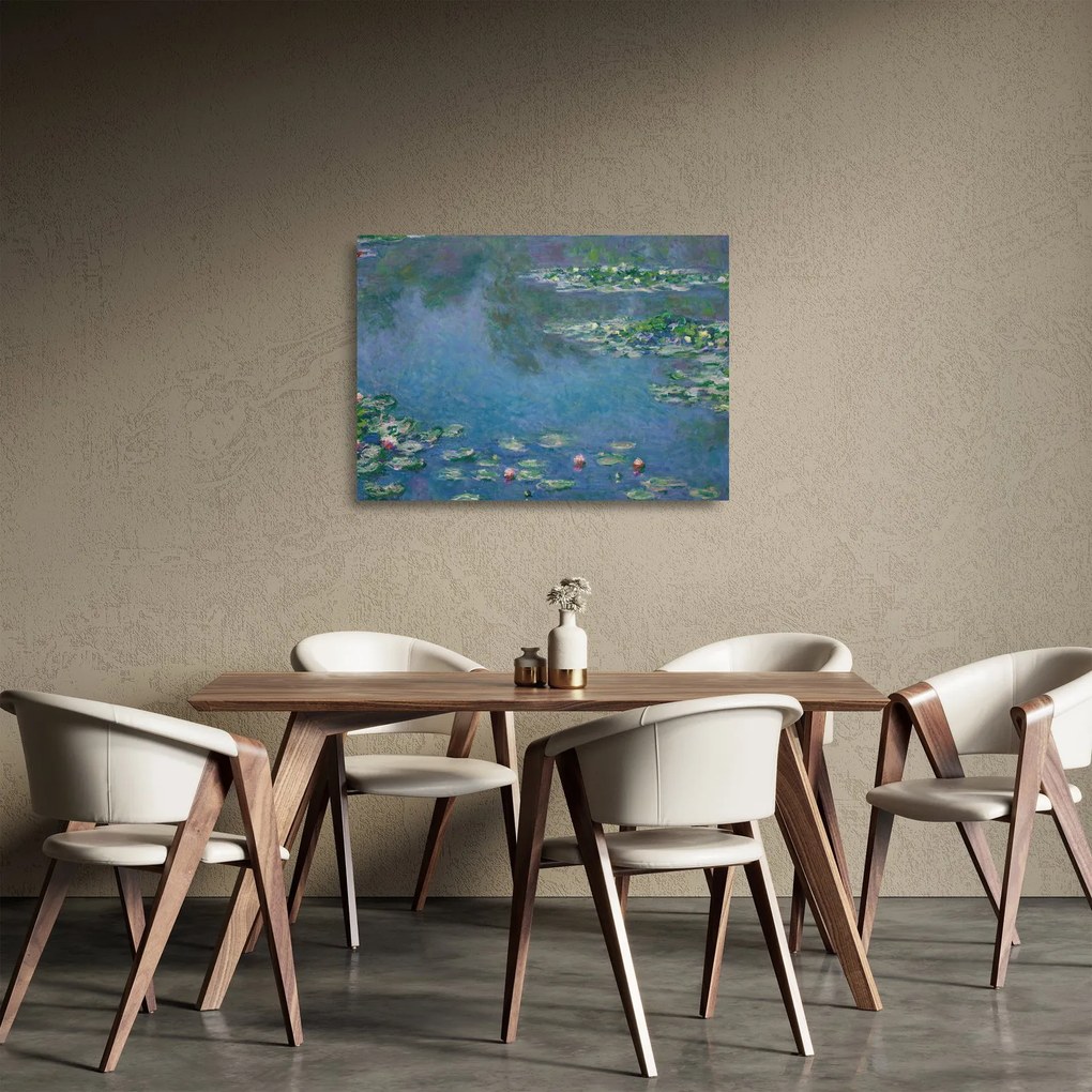 Tablou pe sticlă - Claude Monet, Water Lilies, reproducere (70x50 cm)