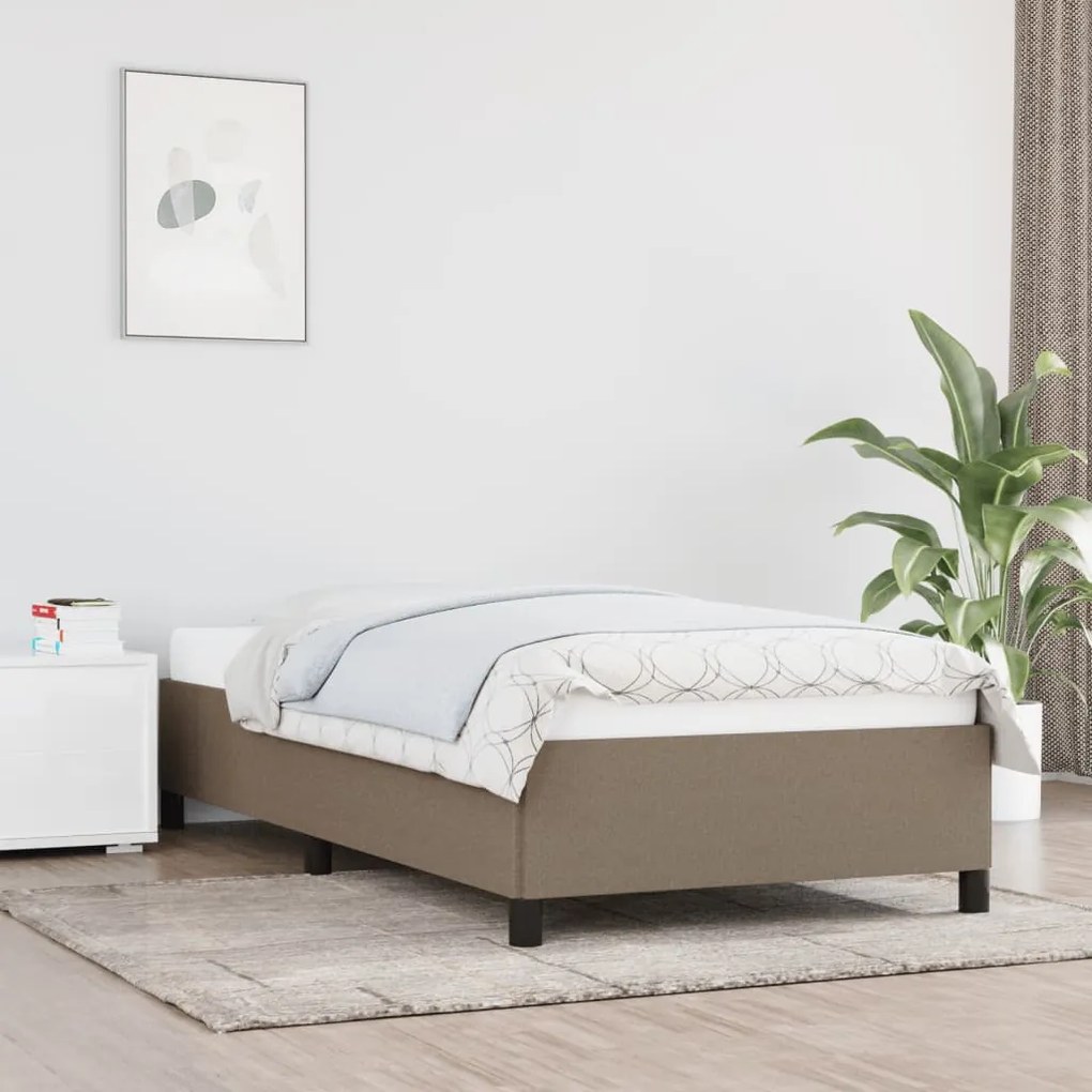vidaXL Cadru de pat fără saltea, gri taupe, 100x200 cm, textil
