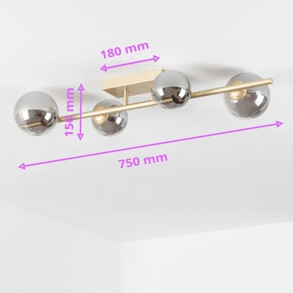 Lustră LED aplicată Brilagi MILLA 4xG9/3W/230V auriu/fumuriu