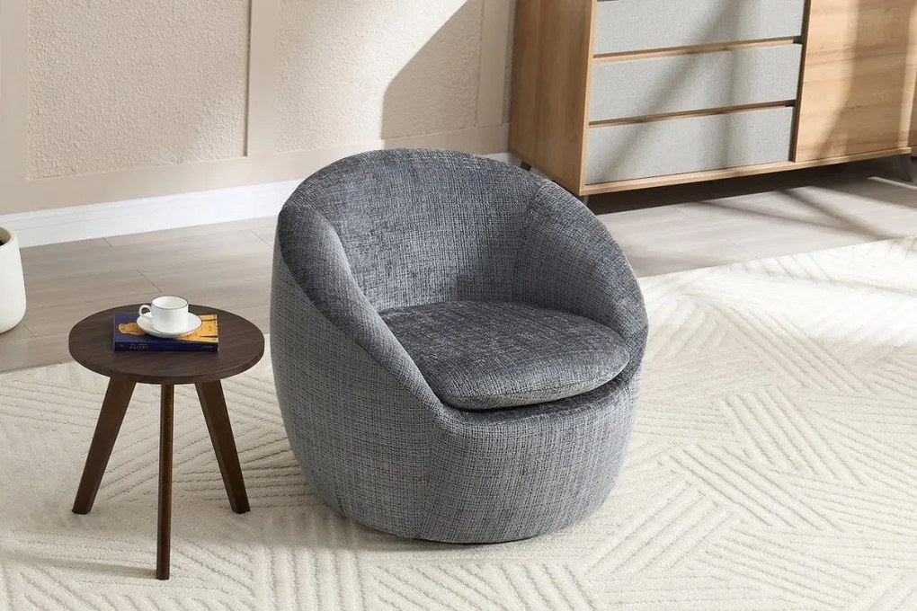 Fotoliu pivotant modern ALPINE tesatura structurata gri