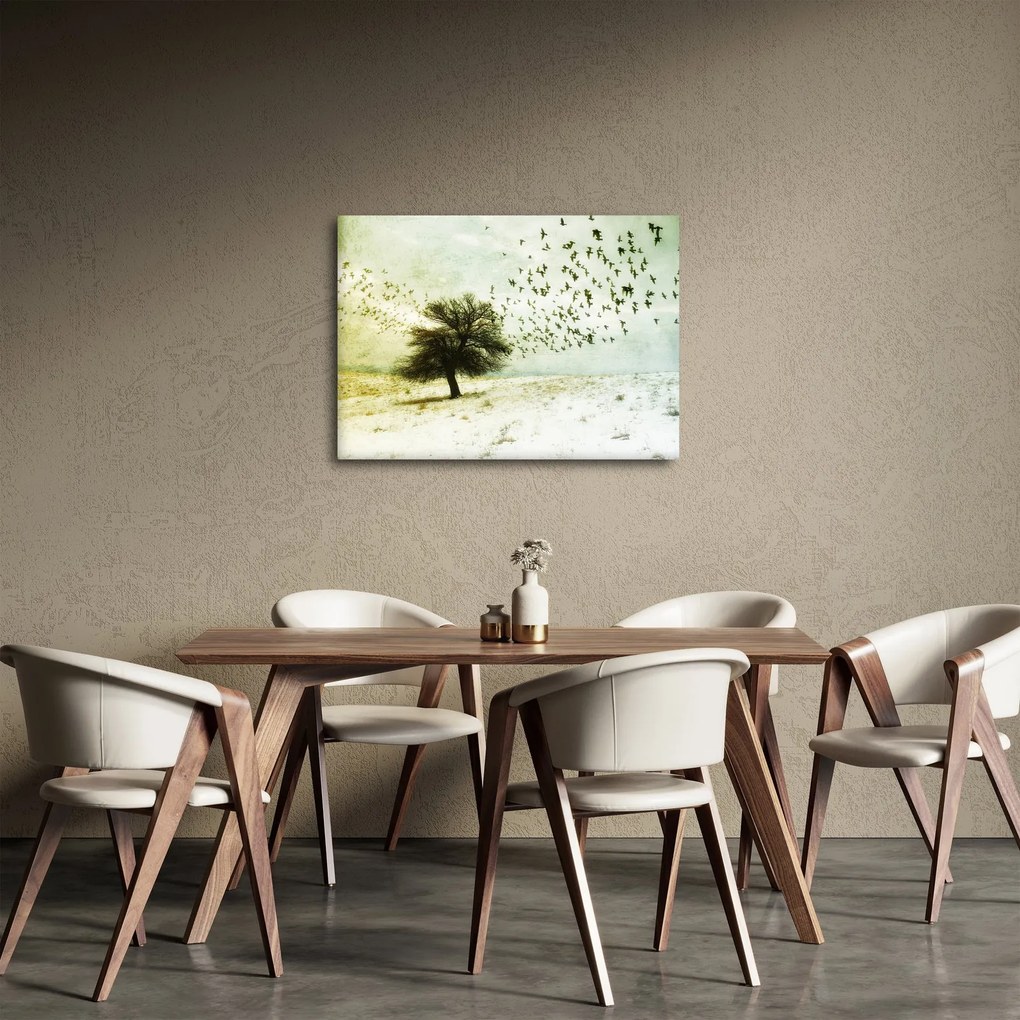Tablou - cu multe păsări pictate (70x50 cm)