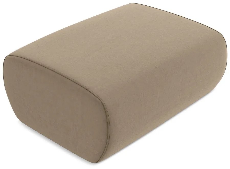 Taburet maro deschis cu tapițerie din catifea Kapua – Makamii