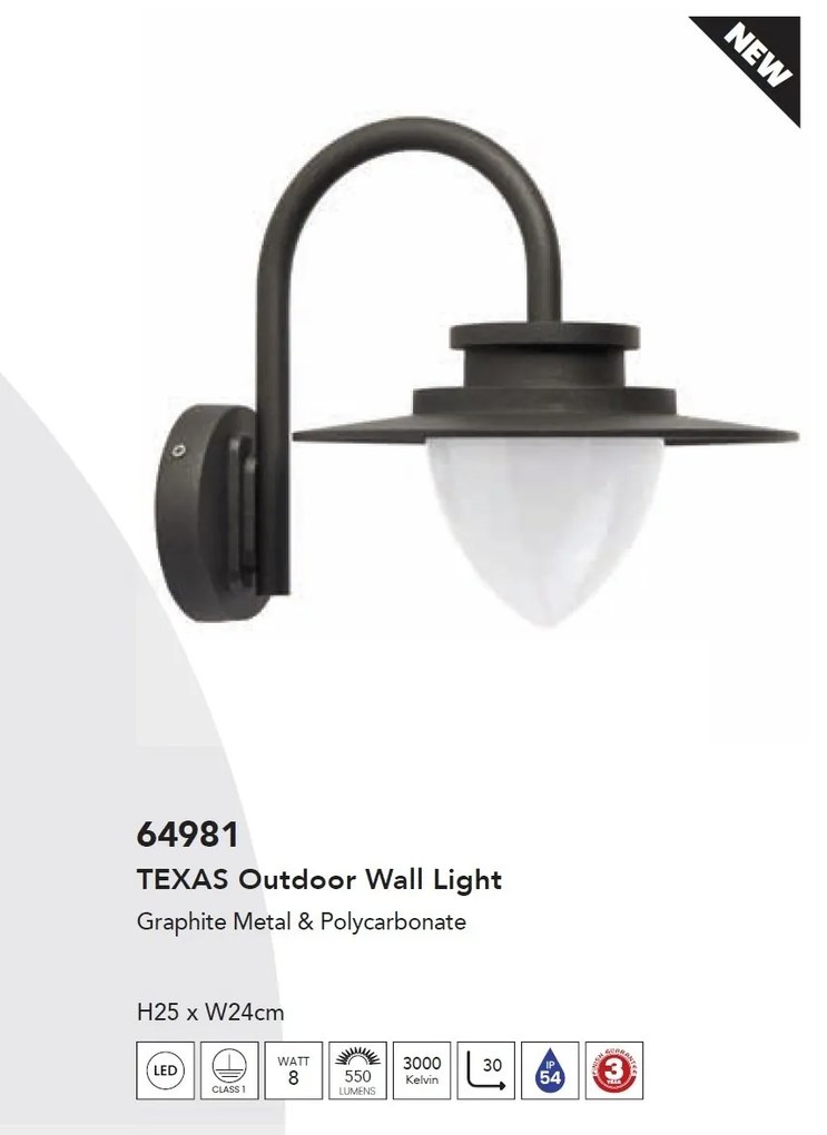 Aplica LED de perete exterior stil traditional IP54 Texas
