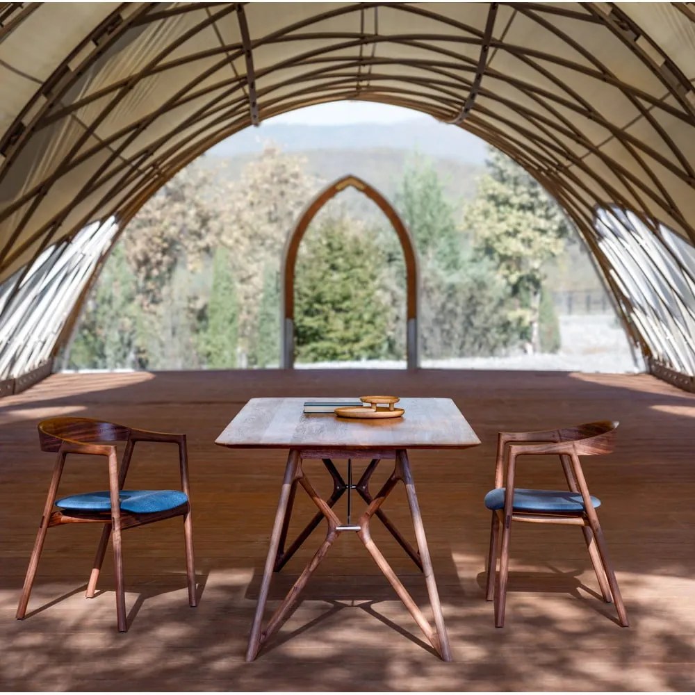 Scaun de dining albastru/maro Muna – Gazzda