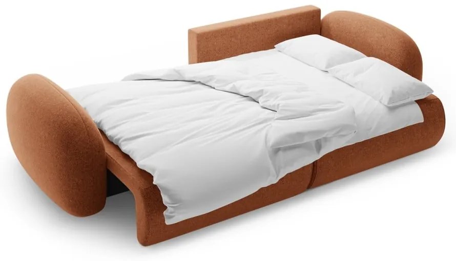 Colțar cărămiziu extensibil/cu spațiu de depozitare cu tapițerie din chenille Tonale – Cosmopolitan Design