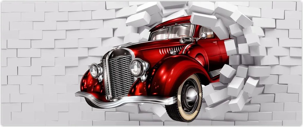 Tablou - Mașină roșie (120x50 cm)
