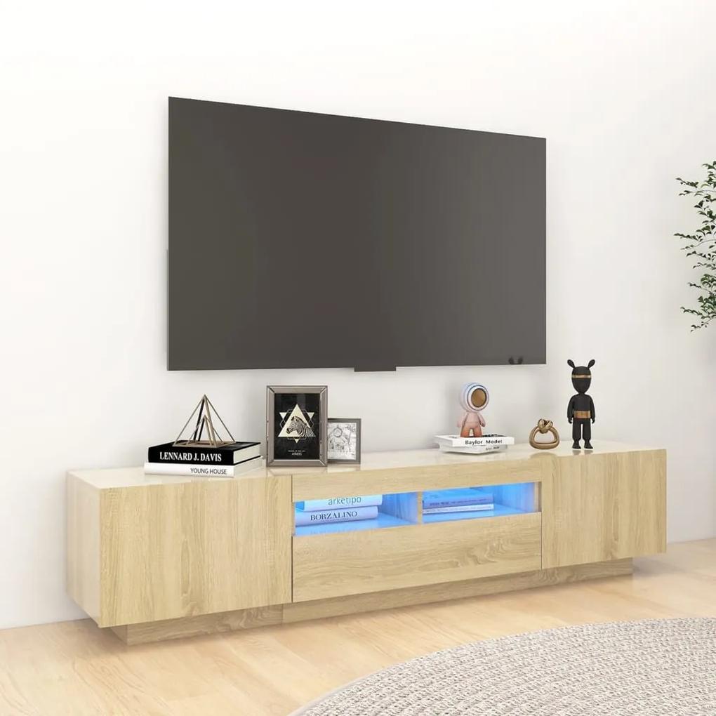 Comoda TV cu lumini LED, stejar sonoma, 180x35x40 cm