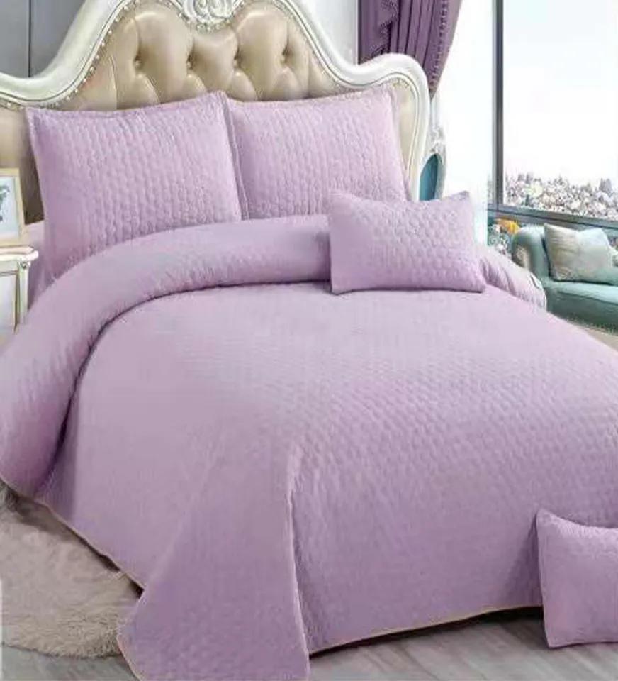 Cuvertura de pat matlasată, policoton, tesatura ranforce, 5 piese, lila, E260-09