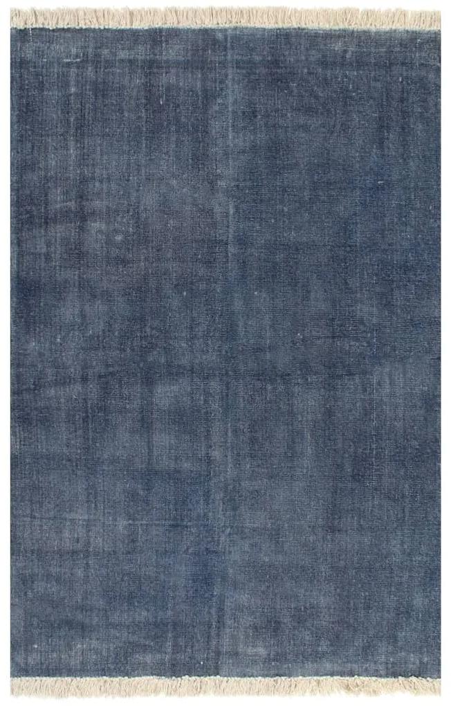 vidaXL Covor kilim, albastru, 160 x 230 cm, bumbac