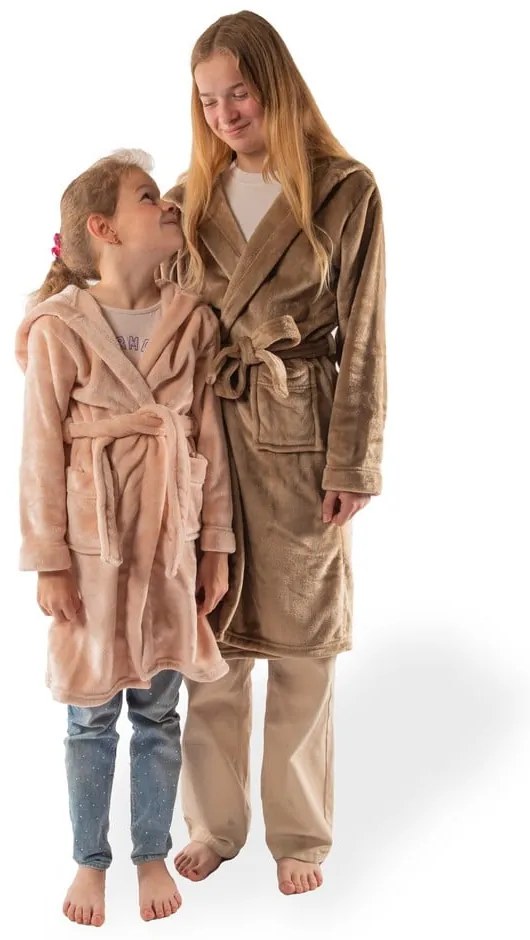 Halat pentru copii roz 122-128 din micropluș/cocolino Delux – Tiseco Home Studio