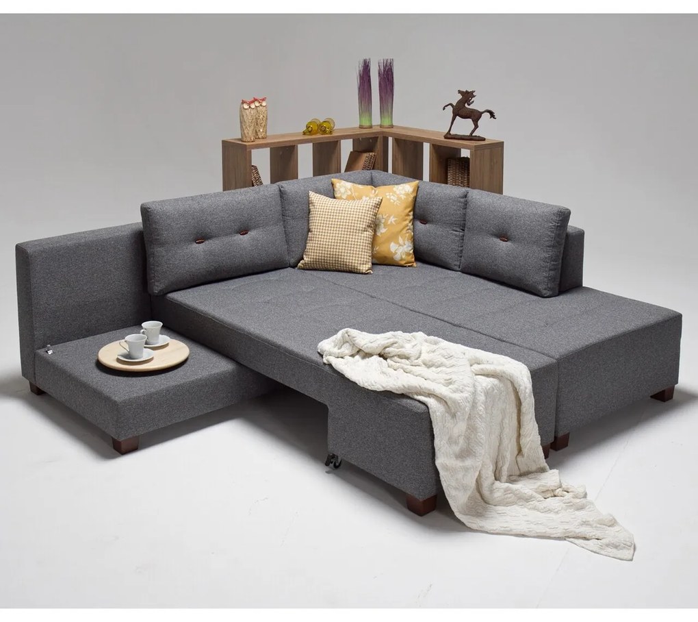 Coltar extensibil Manama Right, Balcab Home, 206x282 cm, gri