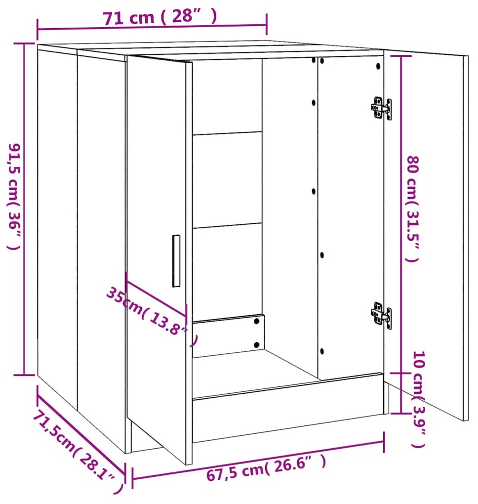 Dulap masina de spalat, negru, 71x71,5x91,5 cm Negru