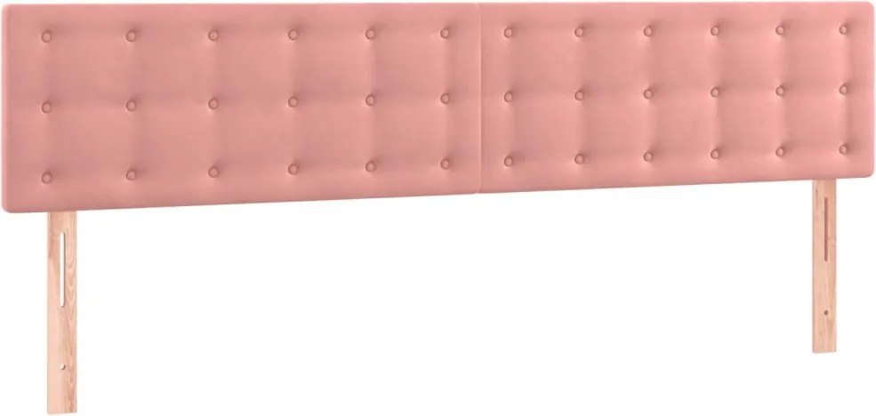 vidaXL Tăblii de pat, roz, 200x5x78/88 cm, catifea