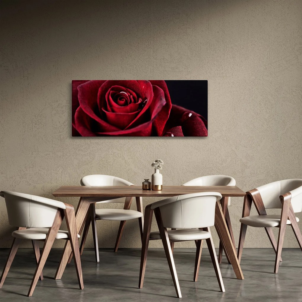 Tablou - Trandafir roșu (120x50 cm)