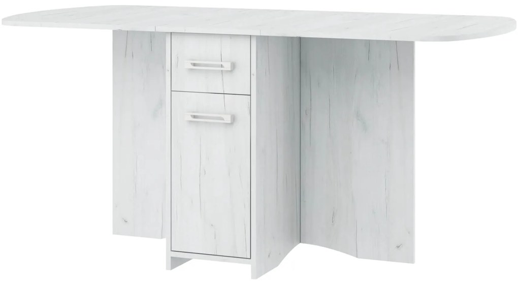 Masă de sufragerie extensibilă Elston X (craft alb) (pentru 4 până la 6 persoane). 1051404