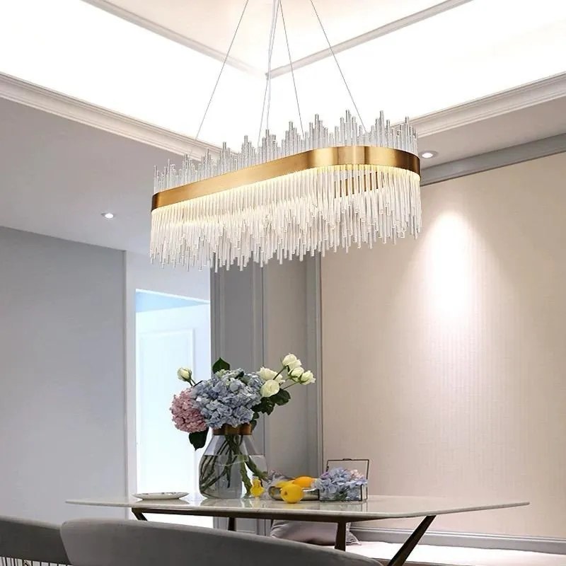 Candelabru Textura Cristal, Metal, 120W, Auriu