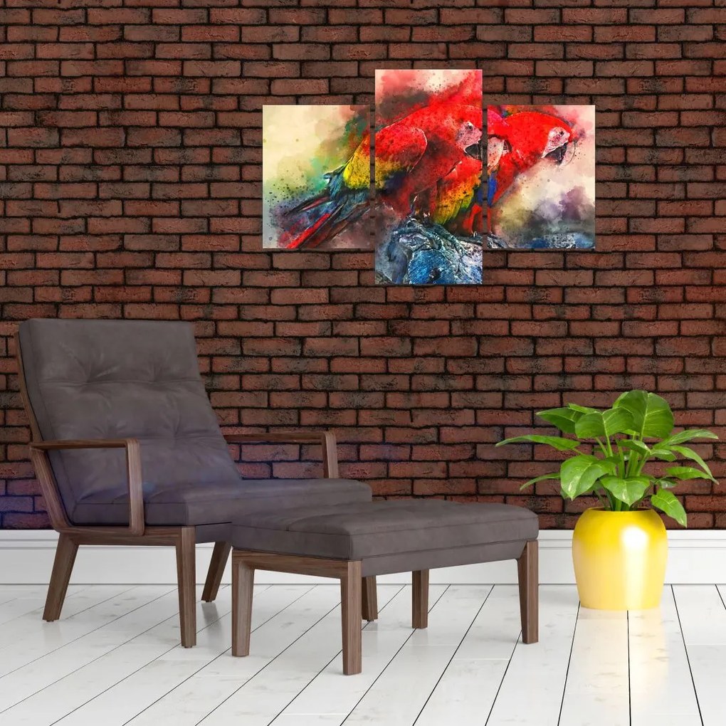 Tablou - Papagali roșii ara (90x60 cm)