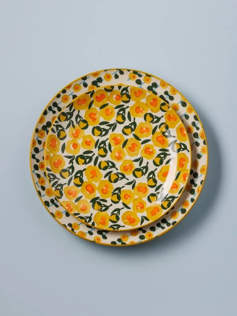 Farfurie din ceramica, D21cm Retro Flowers