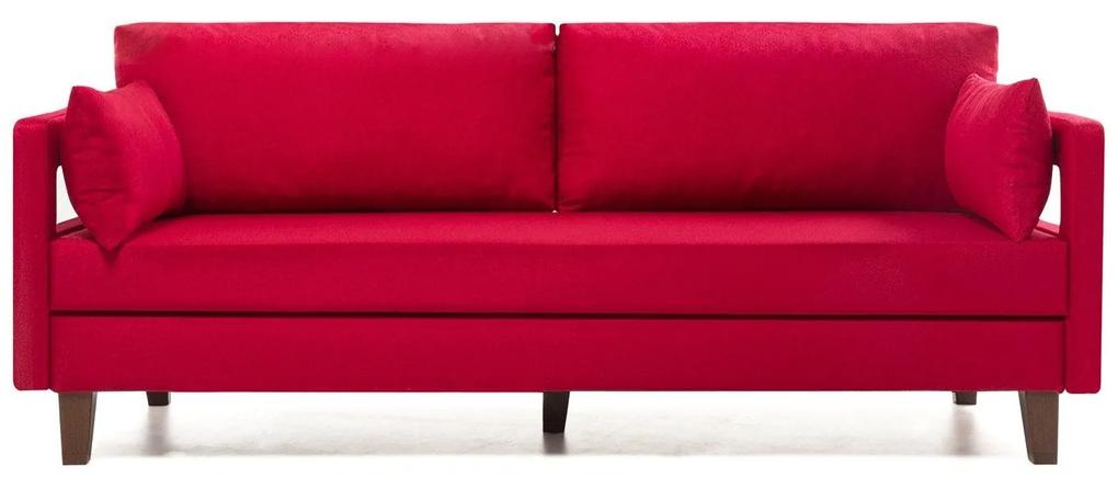 Canapea extensibila cu 3 Locuri Comfort, Rosu, 208 x 80 x 80 cm
