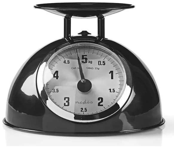 Cântar retro de bucătărie cu bol negru Nedis KASC110BK