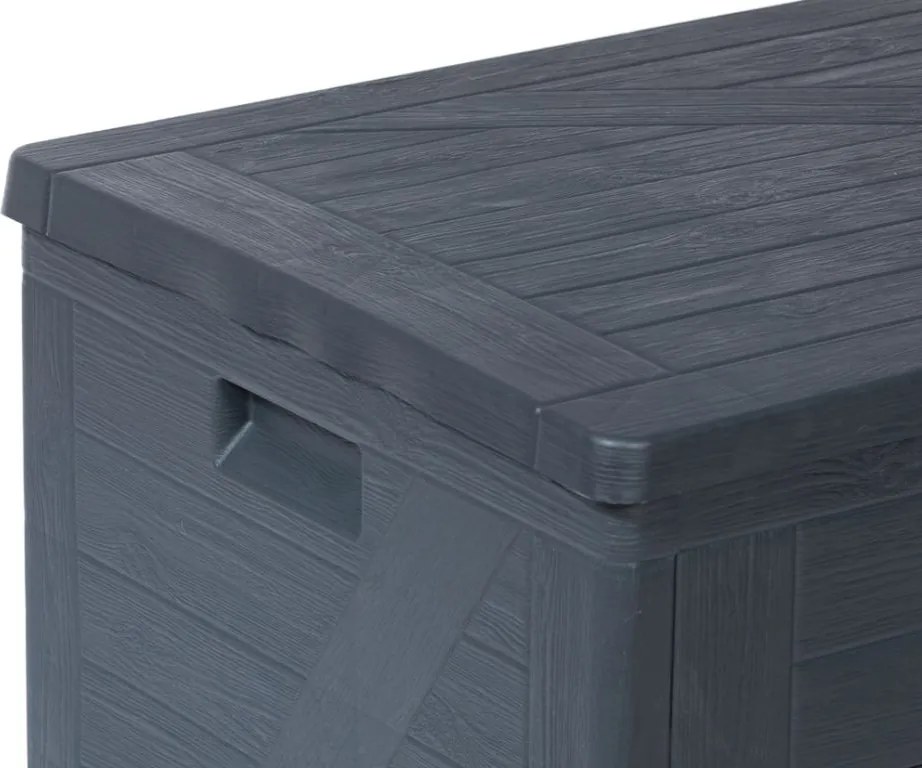 WOOD cutie de depozitare din plastic pentru grădină 420 L, g