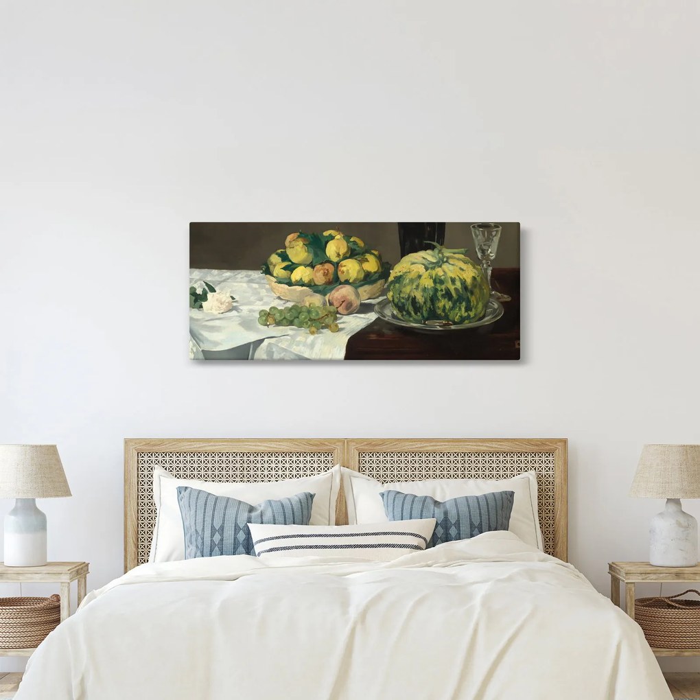 Tablou - Edouard Manet, Still Life with Melon and Peaches, reproducere (120x50 cm)