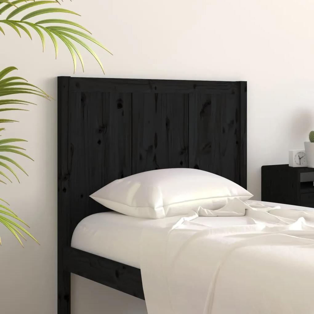 Tablie de pat, negru, 95,5x4x100 cm, lemn masiv de pin Negru, 95.5 x 4 x 100 cm, 1